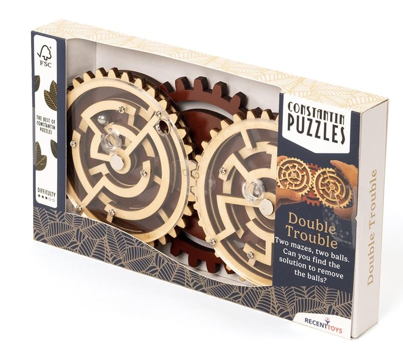 Constantin Double Trouble Wooden Puzzle Brainteaser from Recent Toys - Solve Two Mazes - for Ages 14+ - Image 3