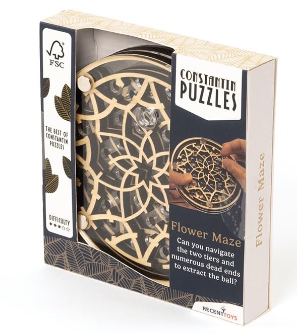 Constantin Flower Maze Wooden Puzzle Brainteaser from Recent Toys - Solve The Two Tiered Maze - for Ages 14+ - Image 3