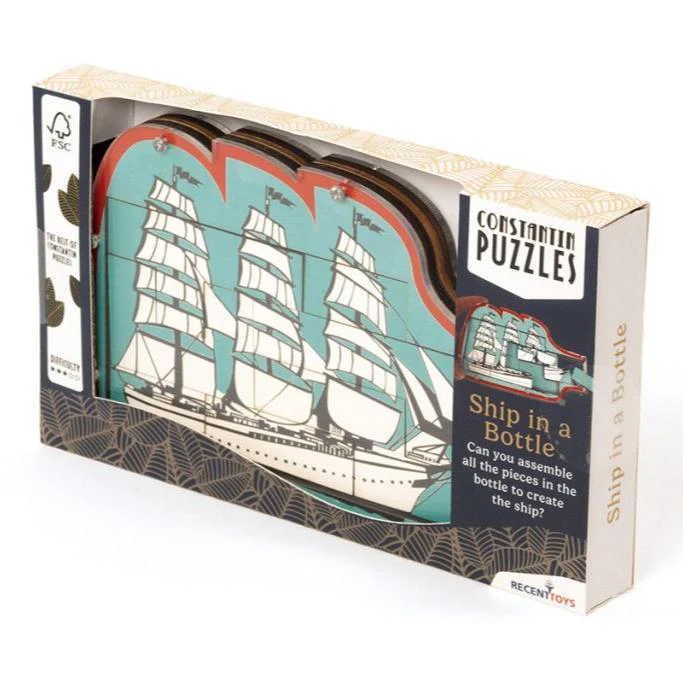 Constantin Ship in a Bottle Puzzle Brainteaser from Recent Toys - an Assemble The Ship Challenge for Ages 14+ - Image 3