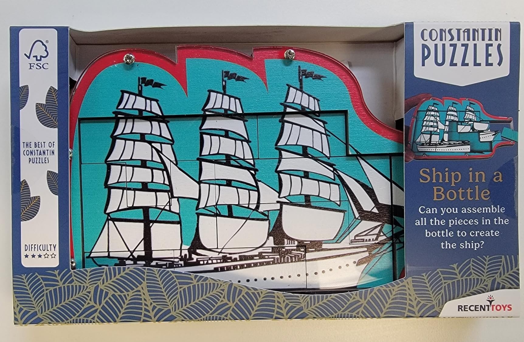 Constantin Ship in a Bottle Puzzle Brainteaser from Recent Toys - an Assemble The Ship Challenge for Ages 14+ - Image 4