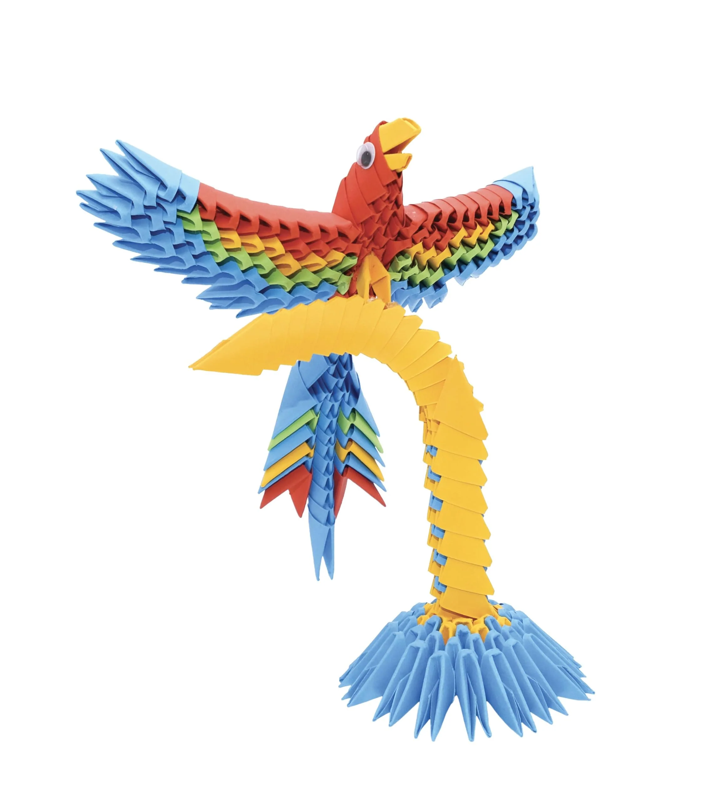 Creagami Parrot, a Colorful 243-piece 3D Origami Kit, Modular Paper Construction for Ages 7+ - Image 3