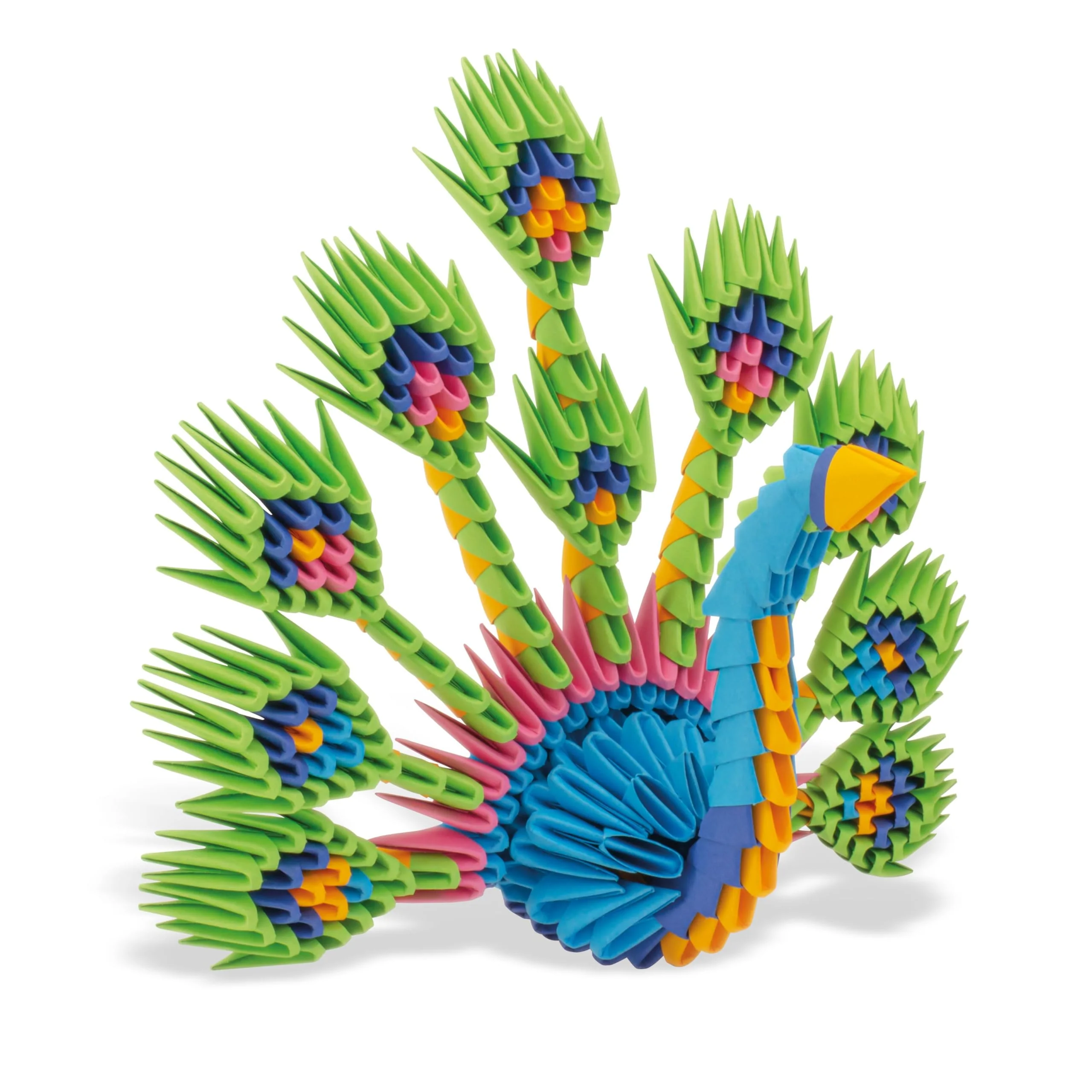 Creagami Peacock Origami Set - Large 3D Modular Paper Art Kit for Creative Exploration for Ages 7+ - Image 3