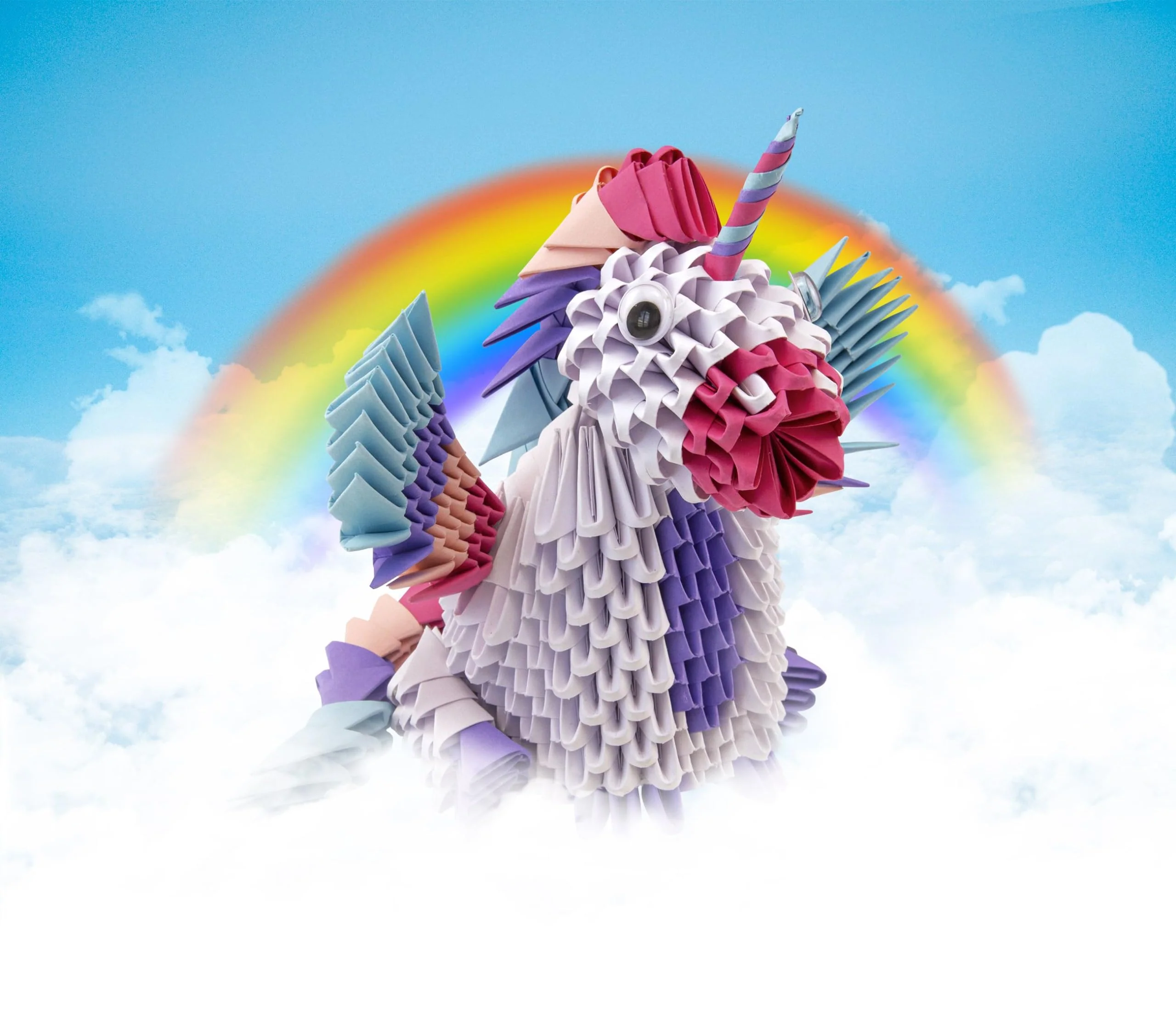Creagami Unicorn Origami Set - Large (576-piece) 3D Modular Paper Folding Kit for Art and Craft Lovers Ages 7+ - Image 4