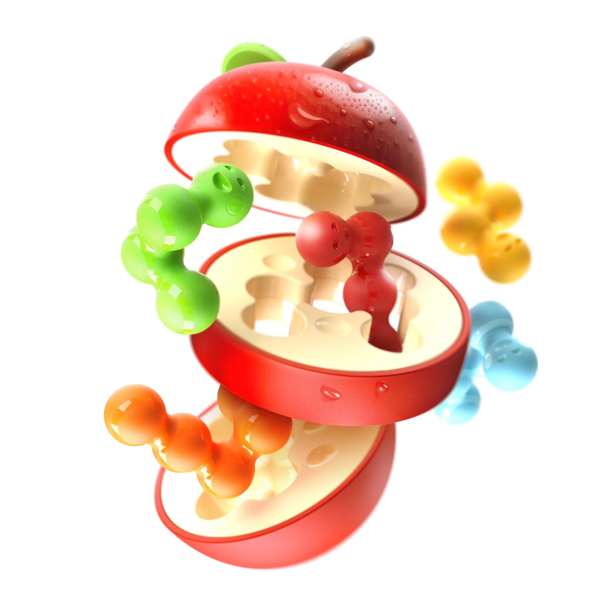 Apple Puzzler 3D Logic Game with 80 Challenges for Ages 8 - Adult. Fit The Worms and Close The Apple! - Image 5