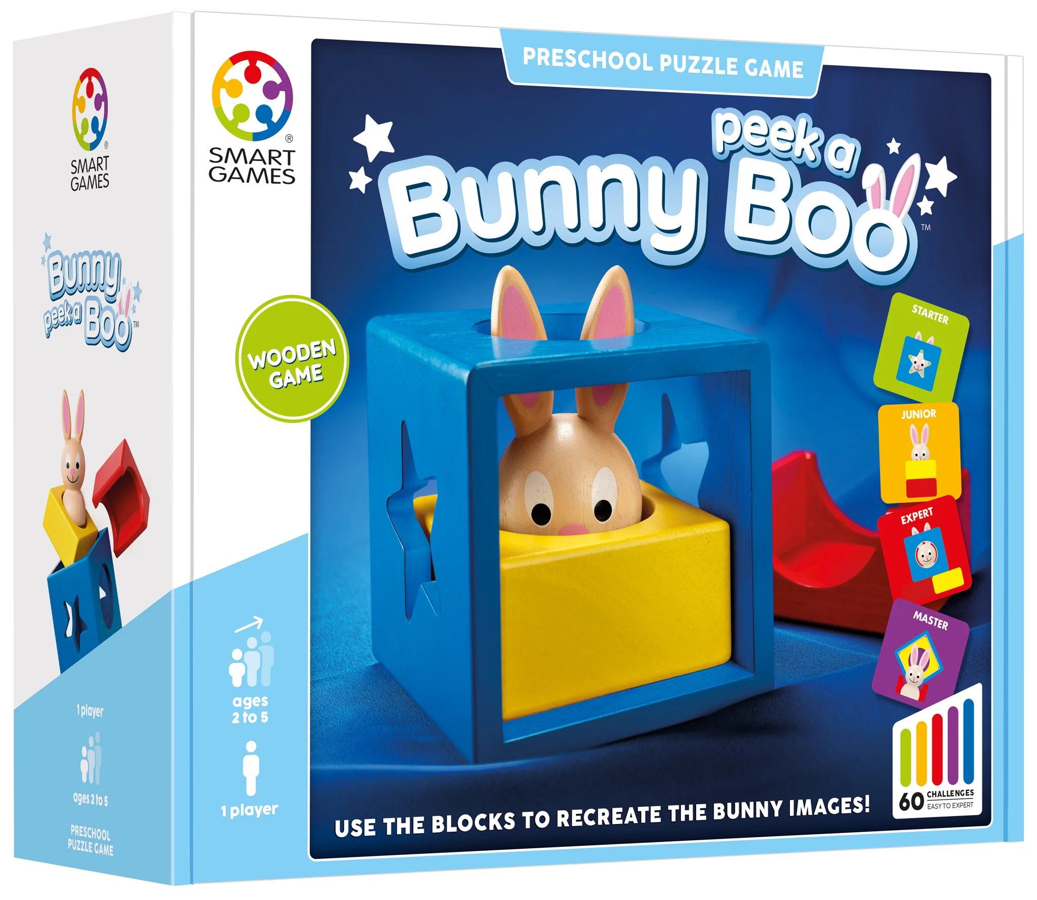 Bunny Peek a Boo Wooden STEM Building Game for Ages 2+ - Image 3