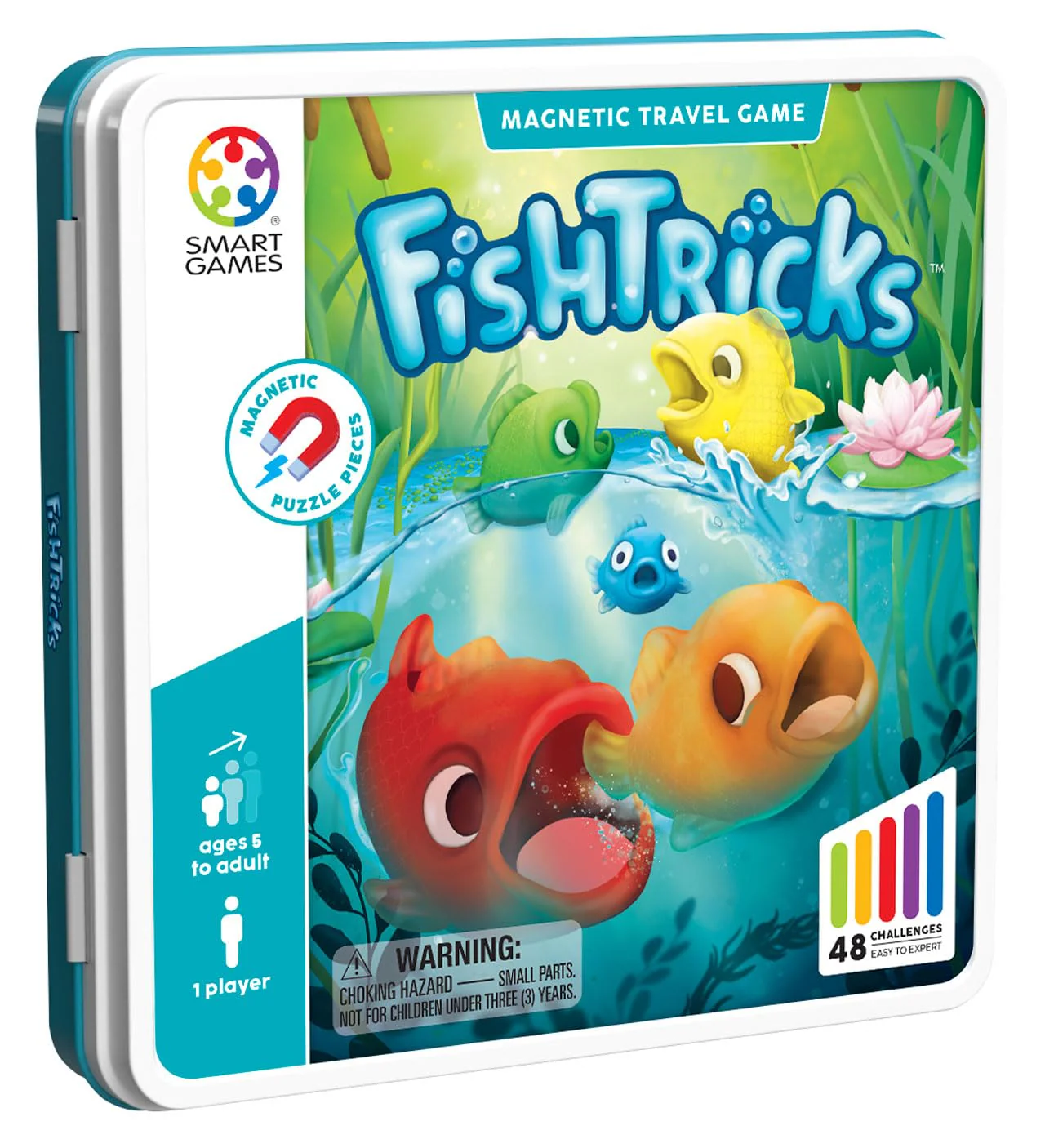 SmartGames FishTricks Metal Box Travel Game with 48 Challenges for Ages 5 - Adult - Image 7
