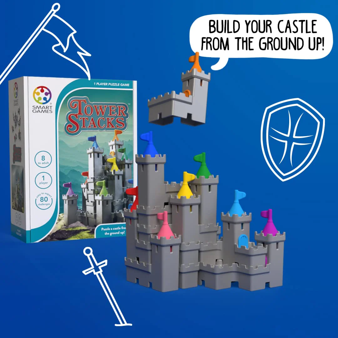 Tower Stacks Castle Building Game with 80 Challenges for Ages 8-Adult - Image 13