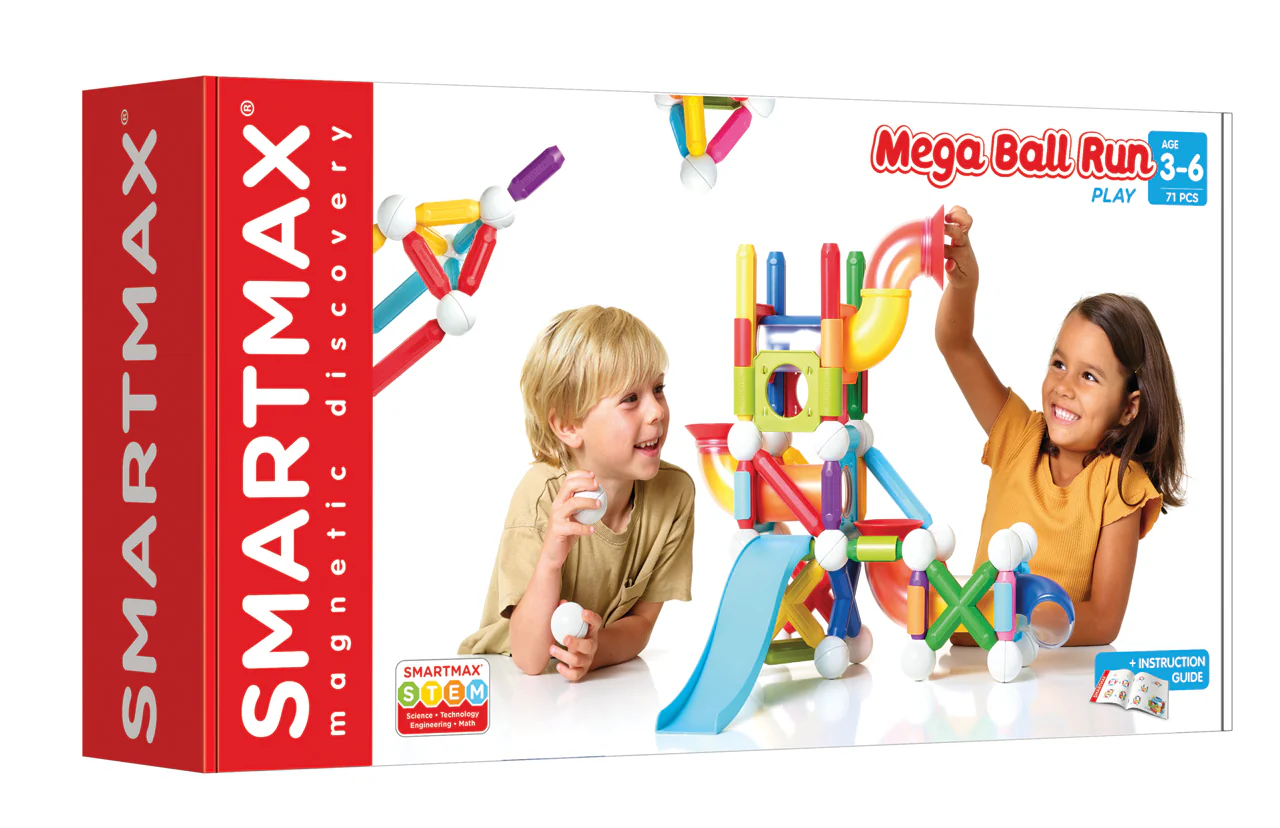 SmartMax Mega Ball Run 71-pieces Dynamic STEM Magnetic Building Set for Ages 3+ - Image 3