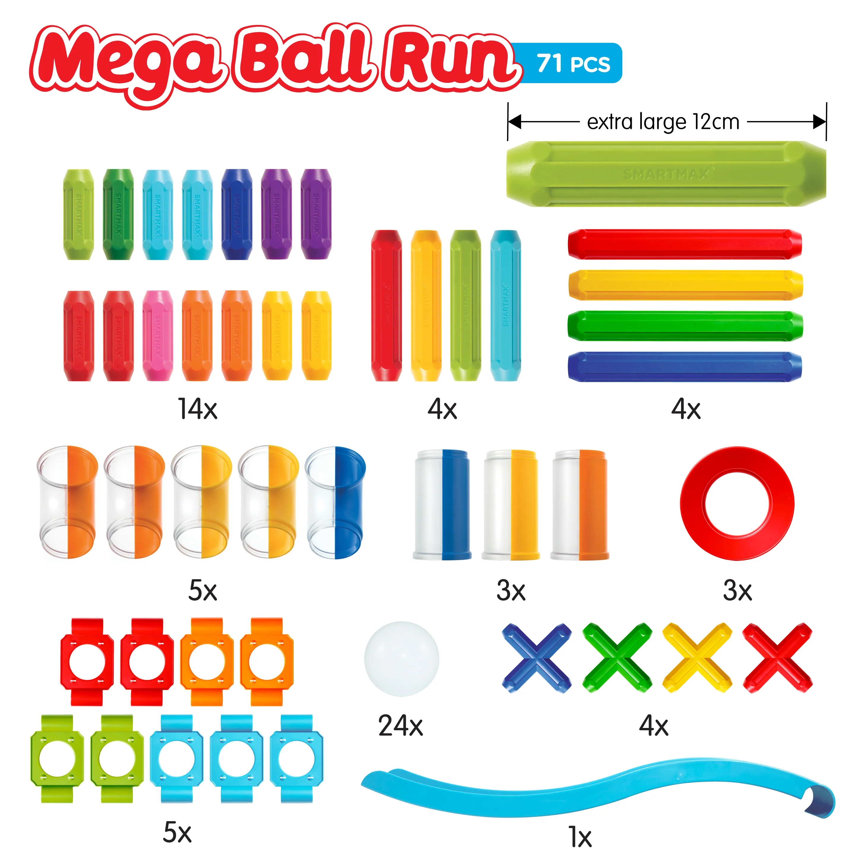 SmartMax Mega Ball Run 71-pieces Dynamic STEM Magnetic Building Set for Ages 3+ - Image 4