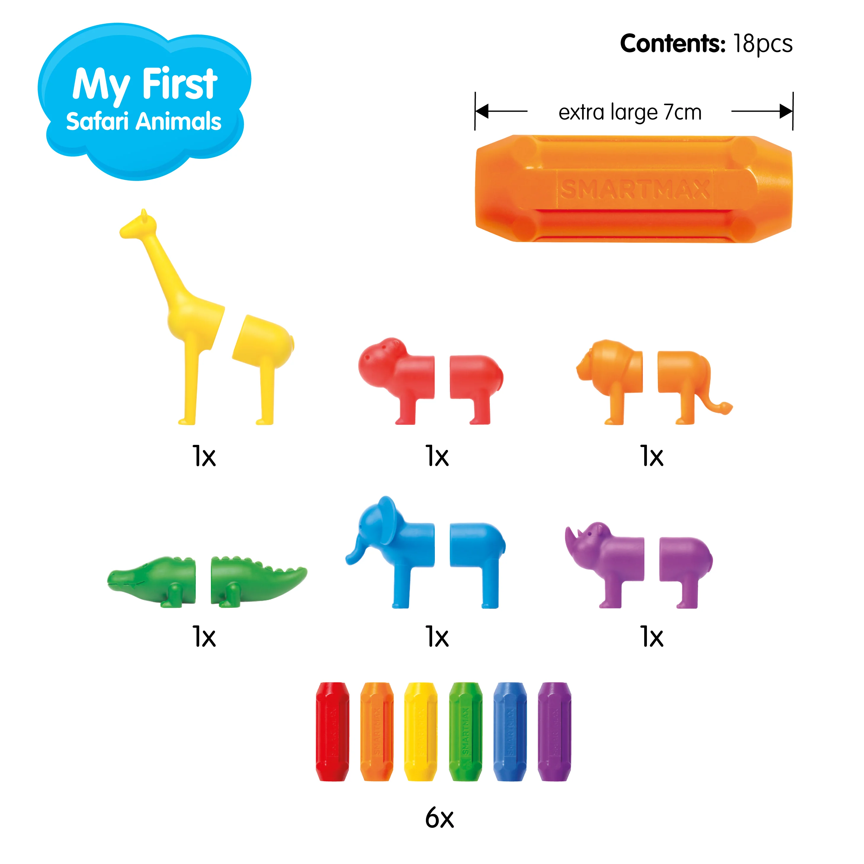 SmartMax My First Safari Animals STEM Magnetic Discovery Set for Kids Ages 1 to 5 - Image 3